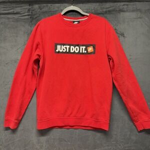 Nike Just Do It‎ Crewneck Sweatshirt Red Adult M Athletic Classic